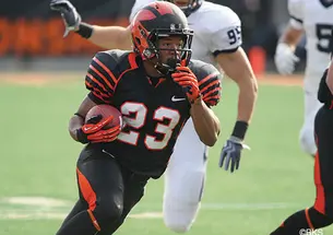 Tailback Dre Nelson ’16 ran for two touchdowns against Yale.