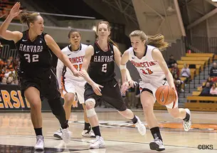 Guard Blake Dietrick ’15 in action against Harvard.