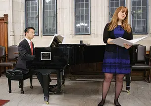 Jason Nong ’15 and Katie Dubbs ’14 perform “The Soldier” by English poet Rupert Brooke, set to music by Ryan McCarty ’14.