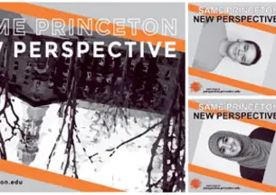 Tilted Facebook images of students and Nassau Hall reinforce the PPP’s “new perspective” message.