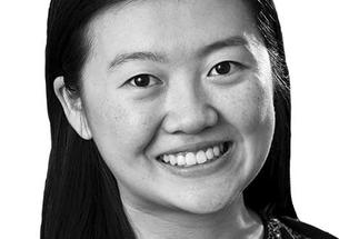 This is a black-and-white headshot photo of Allison Tang.