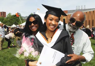 Zoë Barnswell ’20 with her aunt, Florence D. Simmons, and godfather, Bernard J. Lewis