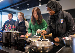 Students cook dishes connected to their culture and heritage.