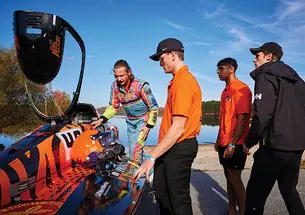 Speedboat preparing to begin