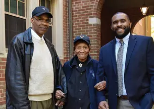 Laura Wooten, center, with two of her grandsons, Isaac Love III, left, and Caasi Love, in 2018