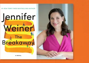 Right, Jennifer Weiner; left, the cover of "The Breakaway"