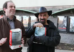 Professor David Spergel â82, right, and PAW senior writer Mark F. Bernstein â83 discussed the science behind the new film Interstellar. (Beverly Schaefer)