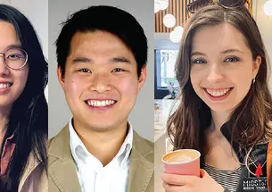 Ruth Chang ’12, Sam Chang ’16, and Logan Sander ’18