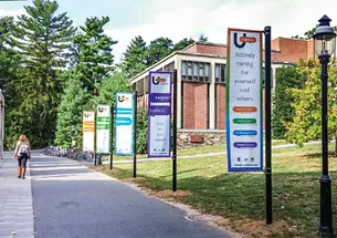 Banners on the Frist North Lawn publicize the launch of the University’s UMatter campaign in late September.