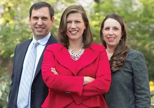 From left: Mark Rienzi ’97, Hannah Smith ’95, and Adele Keim ’01 work for the Becket Fund for Religious Liberty.