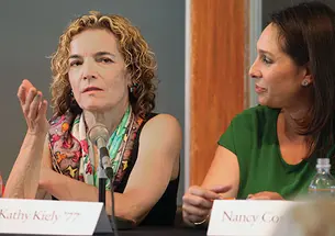 From left: Kathy Kiely ’77 and Nancy Cordes *99