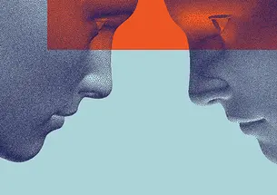 Human staring into robot's eyes