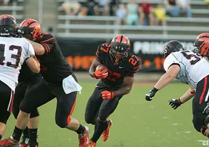 Coach Bob Surace ’90 said that when Di Andre Atwater ’16, center, has been healthy, he’s been one of the best players in the Ivy League.