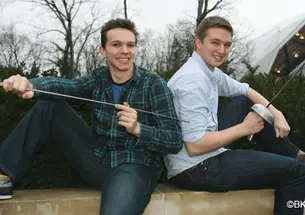Fencers Jonathan Yergler ’13, left, and Edward Kelley ’13 are friendly competitors who push each other to improve.