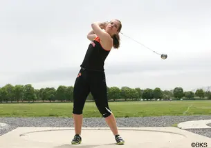 New Zealand native Julia Ratcliffe ’16 excels in the hammer throw and the weight throw, two little-known track and field events.