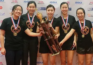 From left: Marisa Chow ’17, Shirley Fu ’17, Ariel Hsing ’17, Erica Wu ’18, and Robin Li ’17