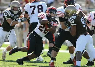 Akil Sharp ’13 ran for two touchdowns at Lehigh.