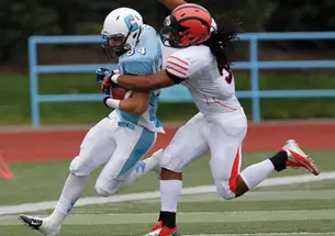 Defensive back Mandela Sheaffer ’13 during the 33–6 win at Columbia.