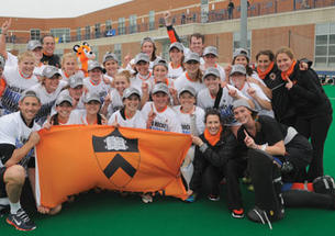 Princeton’s field hockey team celebrated its NCAA win against No. 1 North Carolina Nov. 18.