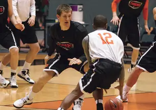 Point guard T.J. Bray ’14 will run offense for men’s basketball.