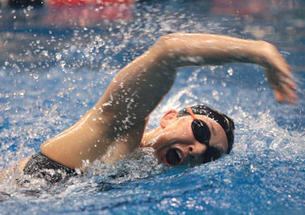 Megan Waters ’11 is one of the Princeton swimmers training for the Olympic trials.