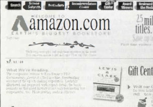 A newspaper showing the title of Amazon.com