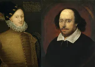 Left, Edward de Vere, the 17th earl of Oxford. Right, William Shakespeare.