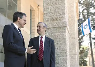 Martin Kramer ’75 *82, left, is the president of Shalem College; Daniel Polisar ’87, the provost. 