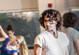 Silas Riener ’06 teaches a dance class at Princeton in February.
