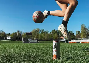 Lexi Hiltunen ’24 in an ad for Reign Storm