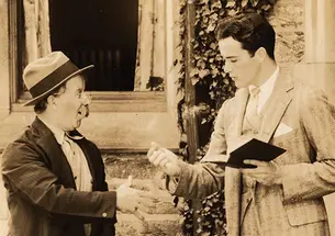 Chester Conklin, left, and Charles “Buddy” Rogers in the 1928 movie Varsity, filmed at Princeton.