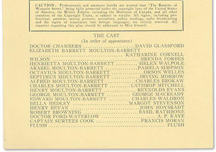 Playbill listing Orson Welles in his first American role.