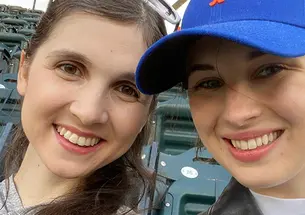 Kate Wadman ’16, left, and Tori Rinker ’16 at Citi Field in New York.