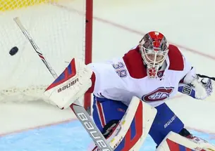 Mike Condon â13 makes a save during a Nov. 27 Montreal win against the New Jersey Devils. (Ed Mulholland, USA TODAY Sports)