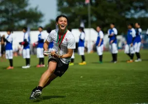 Lyra Olson â16 accepts the team spirit trophy for the United States at Julyâs World Under-23 Ultimate Championships. (Ultiphotos/Kevin Leclaire) 