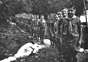 Created by Princeton students in 1908 as a summer camp for inner-city boys, the Princeton-Blairstown Center was later home to the Student-Faculty Association summer camp, which hosted this group of Boy Scouts from the New Jersey State Home for Boys at Jam