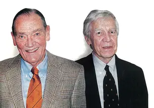 bogle-bell.jpg John Bogle ’51, left, and Philip Bell ’46 *56