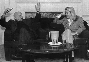 Professor Marvin Bressler, left, with 1993 Woodrow Wilson Award honoree Wendy Kopp '89. (Photo: Denise Applewhite/Office of Communications)