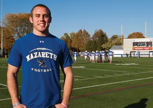 This fall, Chuck Dibilio ’16 coached high-school football while taking one college course close to home. He plans to return to Princeton for the spring semester.