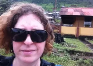 Rebecca Levine â01 of the CDCâs Epidemic Intelligence Service during her September deployment in Sierra Leone. (Courtesy CDC)