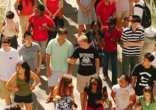 Members of the Class of 2012—the first to be admitted without early decision—gather for Opening Exercises.