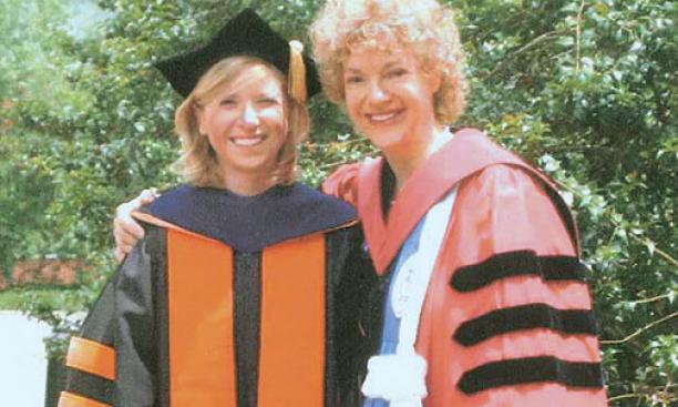 Cuddy and her Princeton adviser, Professor Susan Fiske, on Commencement Day in 2005, when she received her Ph.D.