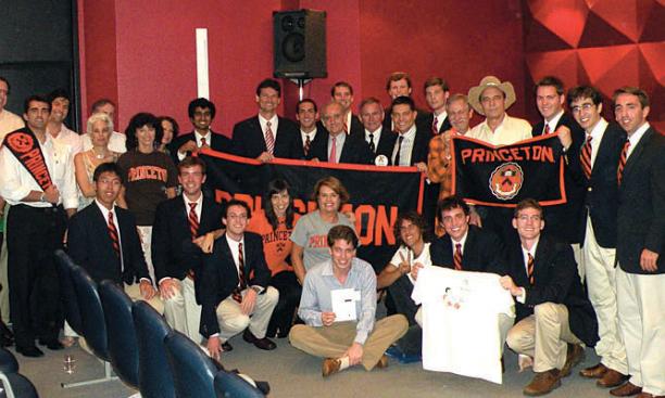 Princeton in Brazil Week featured speakers, panels, social gatherings, and performances by the Nassoons (above in orange-and-black striped ties).