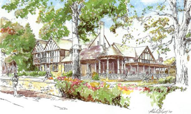 The architect's renderings of the proposed expansion of Tiger Inn.