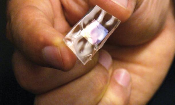 A piezoelectric crystal embedded in a silicone chip is the focus of a Project X grant.