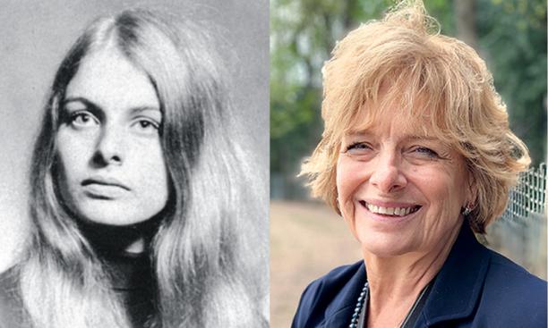 Lisa Tebbe ’73 then and now. 