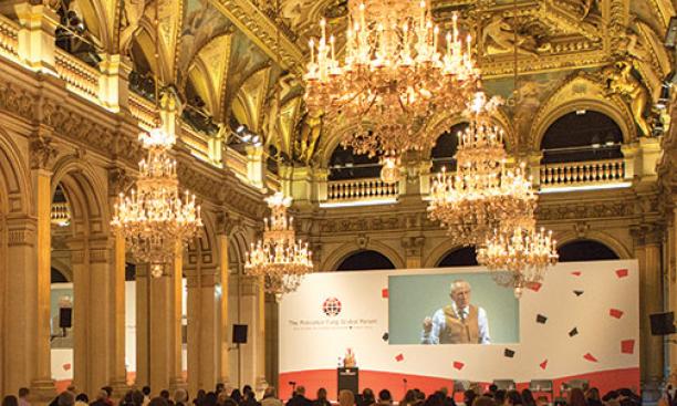 Princeton professor Jeremy Adelman speaks at the Princeton-Fung Global Forum in Paris.
