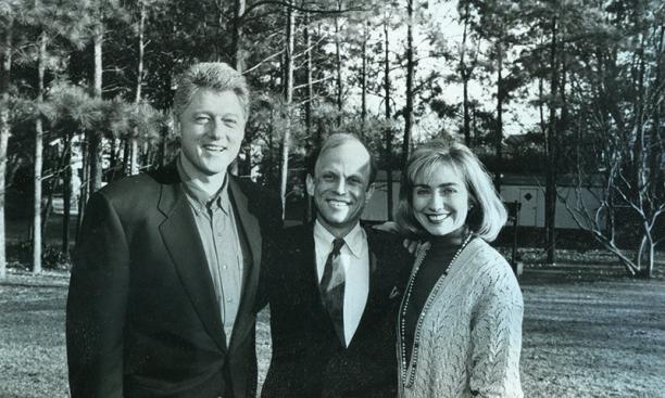 Jones with Bill and Hillary Clinton.