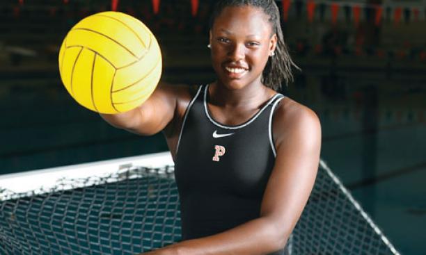 Ashleigh Johnson ’16 relishes her role as goalie, despite the pressure.