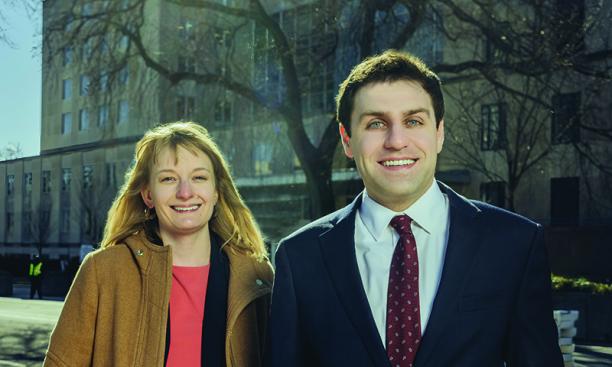 Lindsay Wylie *22, left, and Jonathan Moch ’12